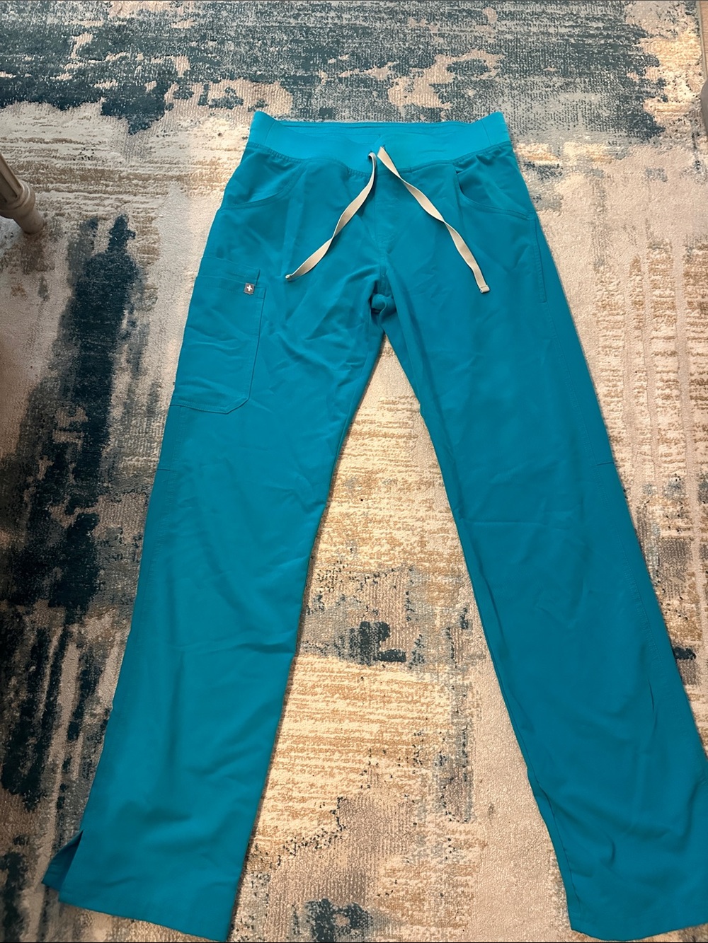 Figs Teal Drawstring Jogger Pants